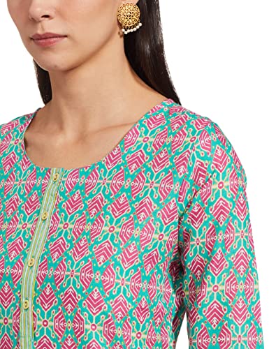 Image of Rangriti Womens Round Neck Printed Kurta