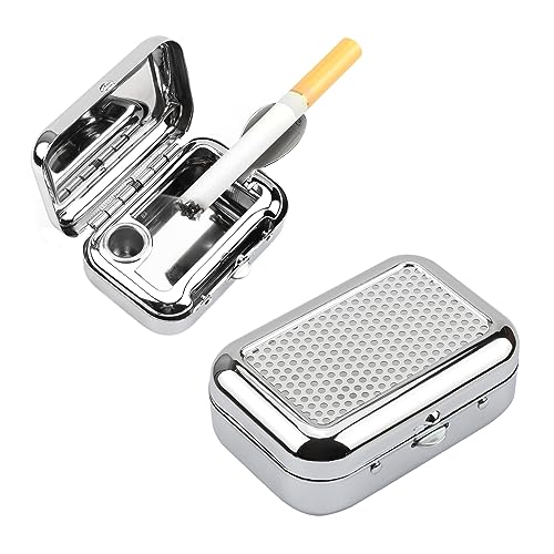 Wkmamo 2 Stück Mini Portable Outdoor Aschenbecher, Taschenaschenbecher, Reise Aschenbecher mit Deckel, quadratische Metall Aschenbecher für Camping, Rauchen drinnen oder drau?en verwenden