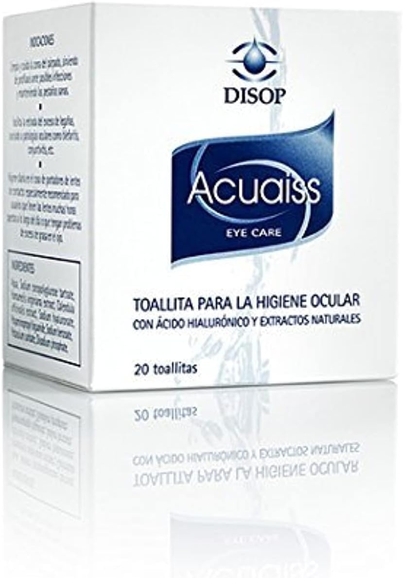 Cleansing Eyelid Wipes, Hygienic & Hydrating Eyelid Wipes with Hyaluronic Acid and Aloe Vera. 20 Pre-Moistened Eye Tissues