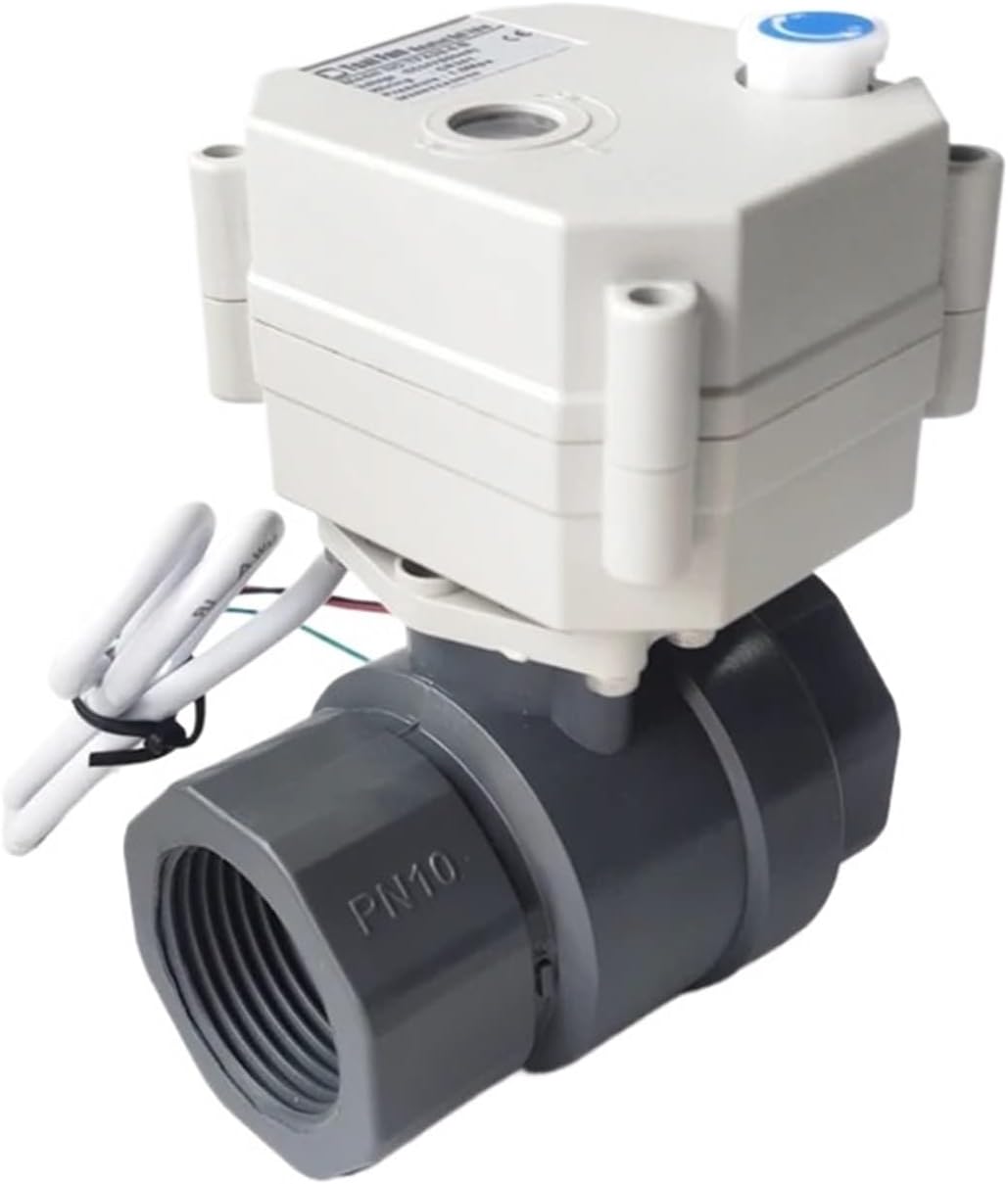 DN25 full bore motorized ball valve 1", DC12V or DC24V electric ball valve with PVC valve body used for rain water drain(Only indicator,NPT THREAD_DC12V_CR301)