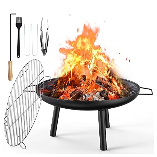 Braciere per fuoco esterno con Griglia Barbecue