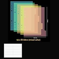 Vista 2 de BAOFALI 10PCS A5 Size Dividers for 6 Ring Binder,with Reinforced Edge and 10 Tabs,Paper Index Divider Category Page Tab Indexing Cards Die and Stamp