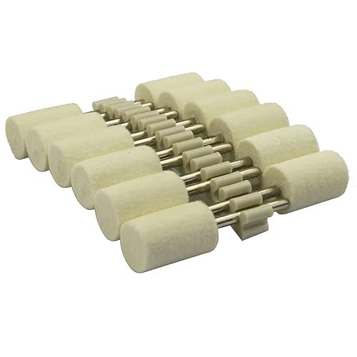 Miniatura 6 de Luo ke Brocas de pulido de fieltro de lana de 0.472 in, puntas de pulido de fieltro para herramienta rotativa Dremel, vástago de 18 pulgadas