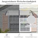 COSTWAY Vordach für Haustür 199 x 99 cm, Überdachung aus Aluminium und Polycarbonat, Transparentes Pultbogenvordach, Haustürvordach, Pultvordach, Haustürdach, Türvordach für Eingangsbereich (Silber)