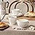 SumitlEyao Coffee Cups with Saucers, Cappuccino Mug Set of 4 (10oz), Ceramic White Tea Mugs with Saucers, Microwave and Dishwasher Safe, for Home, Cafe, Bridal Shower, and Housewarming