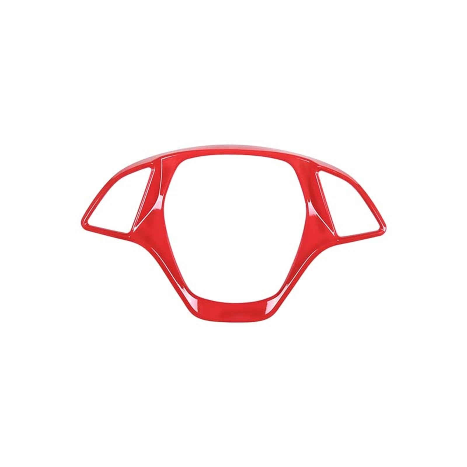 Decoration Interior Trim for Chevrolet for Corvette C7 2014-2019 ABS Car Steering Wheel Decorative Frame Sticker Interior(Red)