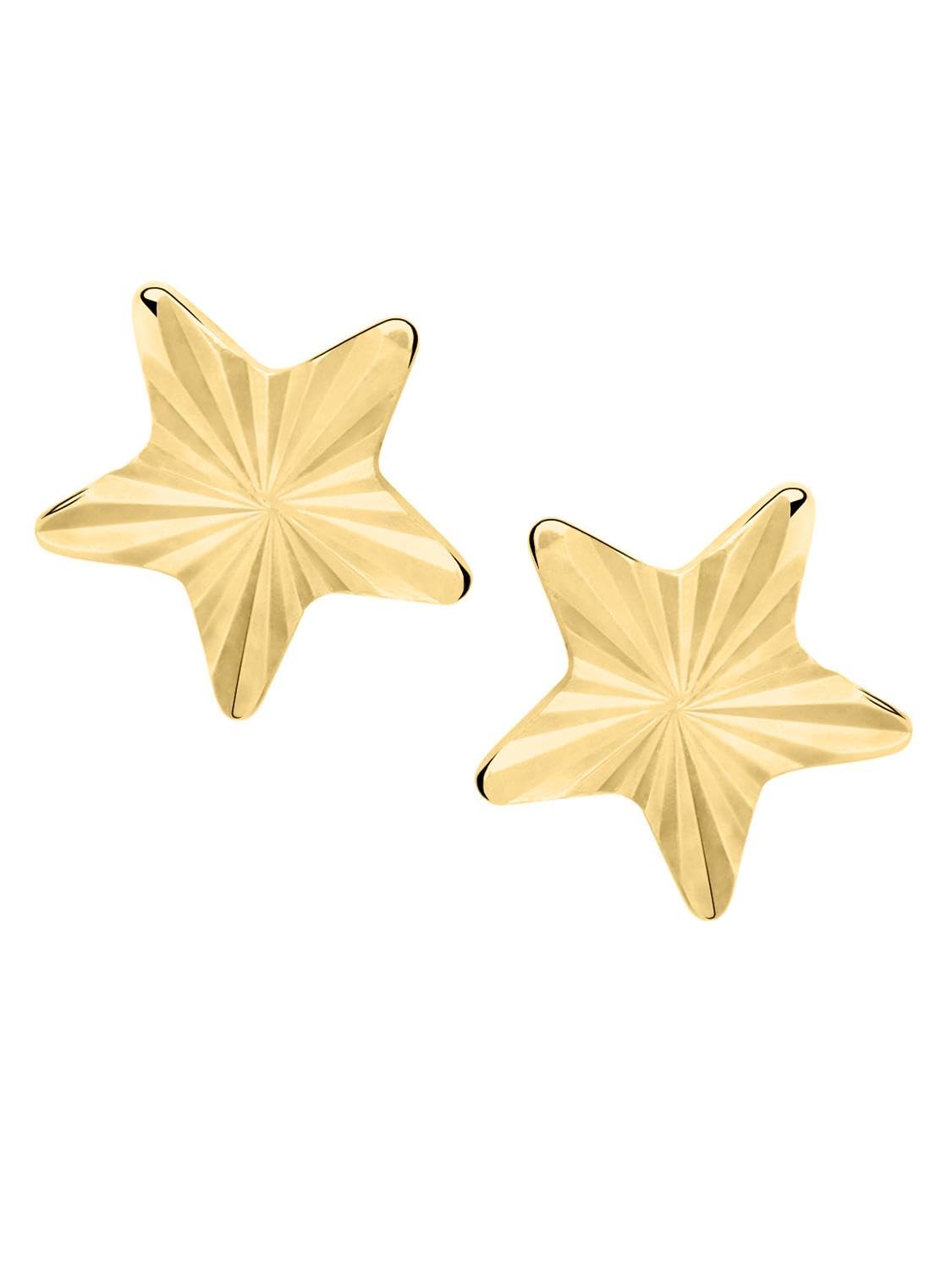 MyGold gwiazda kolczyki kolczyki żółte złoto 333 / 375 / 750 złoto (8 / 9 / 18 karatów) Ø 6,5 mm małe bez kamieni, gwiazdka, prezent na chrzest, komunię, złote kolczyki prezent na Boże Narodzenie Stia MOD-07407, Żółte złoto, nie dotyczy.,