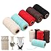 HAPYLY Pack of 5 Macrame Cord Natual Macrame Cotton Cord DIY Craft Cord Spool Twine Rustic String Cotton Rope for Wall Hanging,Plant Hangers,Crafts,Knitting,Decorative Projects 2 mm x100yd (A)