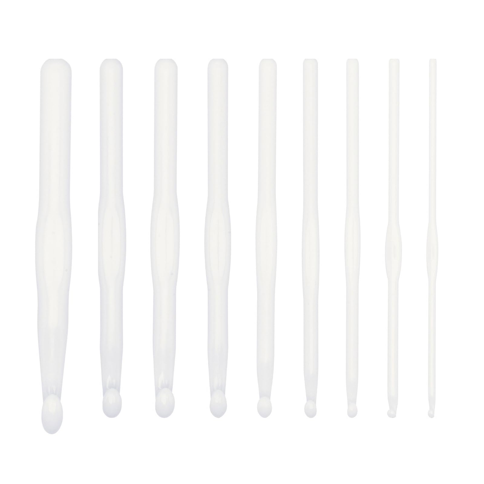 9Pieces White Acrylics Crochet Hook 3-10mm 12mm Ergonomic Handle Crochet Hook Needle for Beginner Experienced Hobbyist Ergonomic Handle