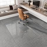 Office Chair Mat for Carpeted Floor, 46 ×96 Inch Low Pile Carpet Rolling Chair Mat, Large Plastic Computer Office Floor Mat, Thick Wear-Resistant PVC Carpet Protector Mat, Smooth Gliding Movement