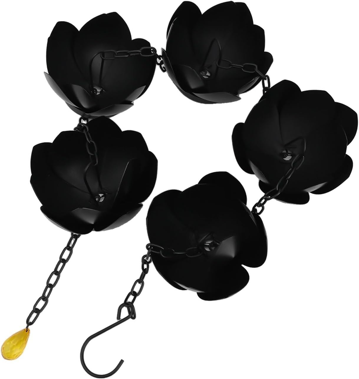 Minhe Charming Outdoor Rain Chain Featuring Beautiful Lotus Design Perfect Addition To Your Garden, 1 2 Meters
