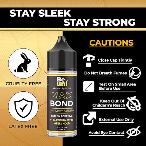 Image of Max Bond Glue 30ml for Hair Wig | Men & Women | Strong Hold 3-4 Weeks | Waterproof Hair Wig Glue Adhesive | Skin Friendly & Flexible | Clear Drying Formula (Pack of 1)