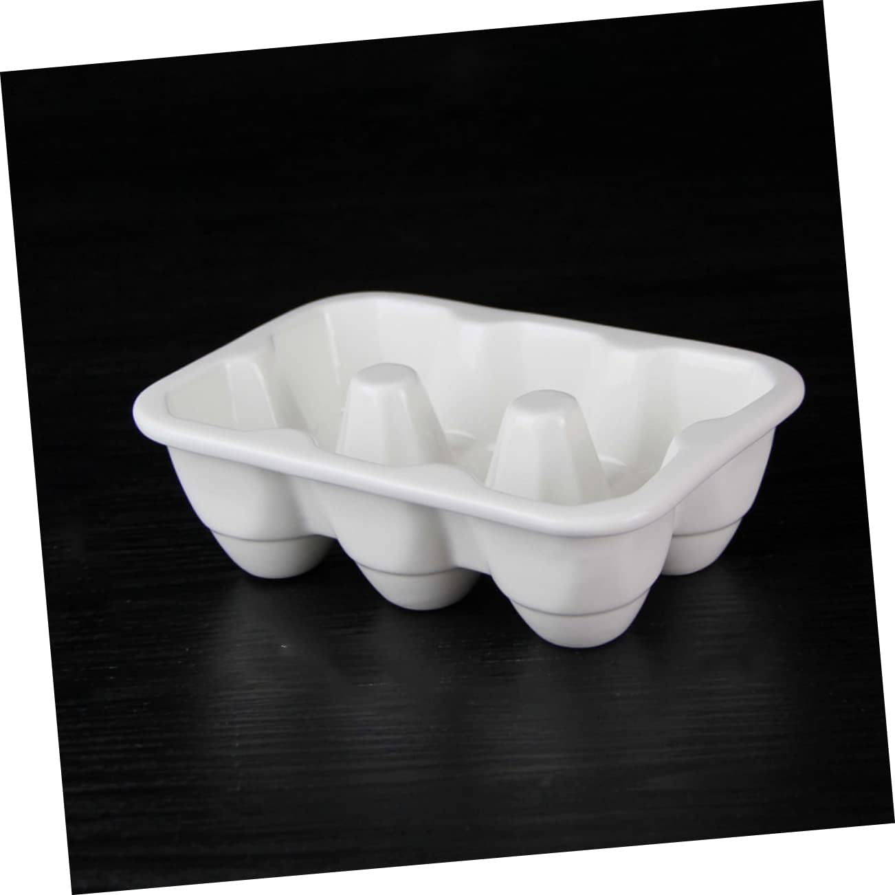 Ceramic Egg Tray for Refrigerator 6-Grid White Egg Storage Organizer Lid Multi-Functional and Home Use