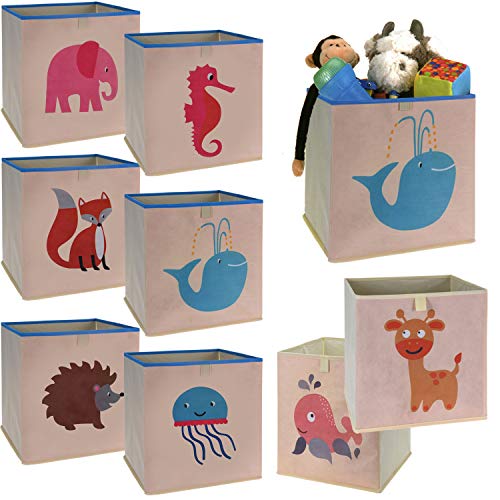 Preisvergleich Produktbild LS-LebenStil Kinder Aufbewahrungsbox Fuchs Spielzeugkiste faltbar 32cm Kiste Schublade Spielzeug Aufbewahrungswürfel