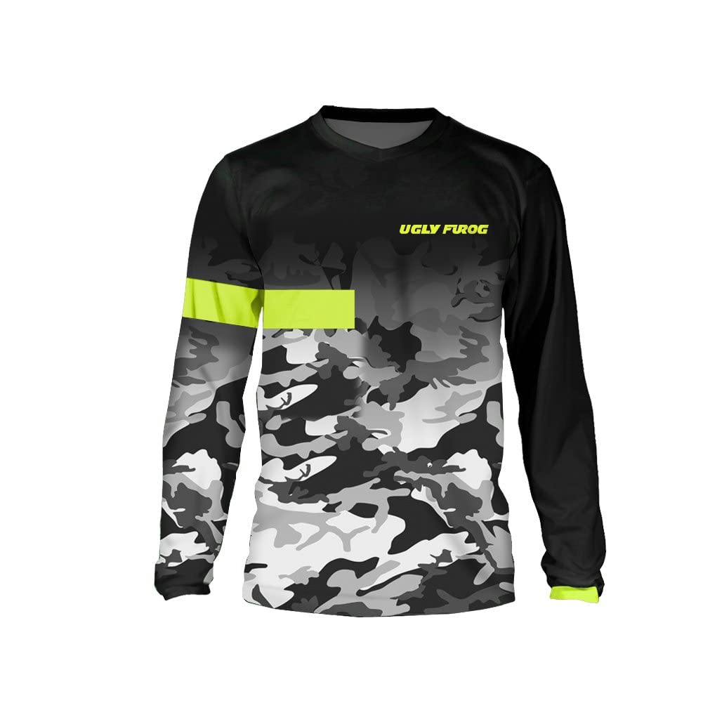 Ugly Frog Manica Lunghe Magliette Uomo MTB Downhill Il Collo Rotondo Primavera/Estate Jersey Mountain Bike Abbigliamento Z07