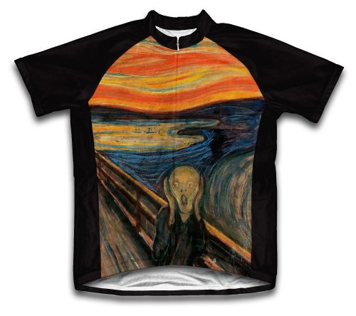 Munch - The Scream Short Sleeve Cycling Jersey for Men - Size 4XL Blue