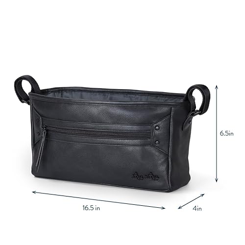 Miniatura 7 de Itzy Ritzy Carrito ajustable para cochecito y bolsa organizadora con bolsillo frontal con cremallera, 2 bolsillos interiores integrados y correas