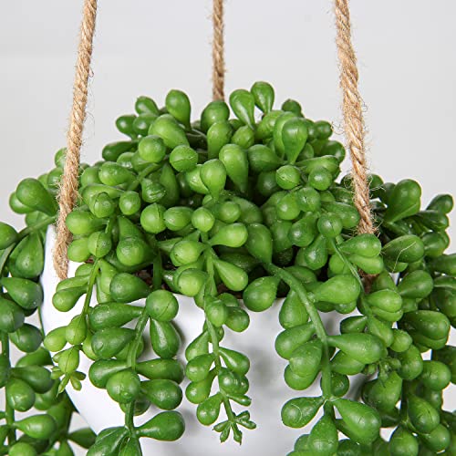 Briful 14" Hanging Artificial Plant Fake Hanging Plant in Pot - Image 3