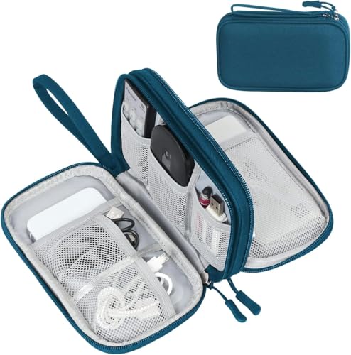 SaleOn Portable Storage Organizer for USB Cable, Earphone, Power Bank,Charger, Hard Disk & Digital Gadgets (Tblue, 8.3x5 Inch)