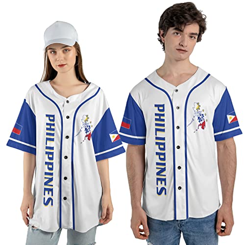 Leeprints Personalized Philippines Baseball Jersey, Filipino Flag Baseball Jersey, Philippines Shirts, Philippines Flag Shirt miniatura 2