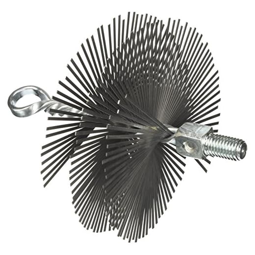 Cepillo para chimeneas 'redondo' de acero plano. Para la limpieza de conductos de humo. Conexión macho 12 mm.