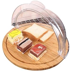 Supermarket Pastry Tray Wooden Card Slot Tasting Plate Rear Flip Plastic Cover Transparent Food Storage Box