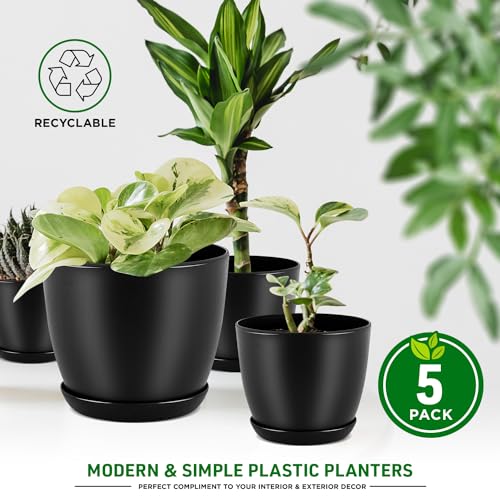 Lifemaster LMFLOPBLK55 Plant Pots With Multi Drainage Holes thumb #3