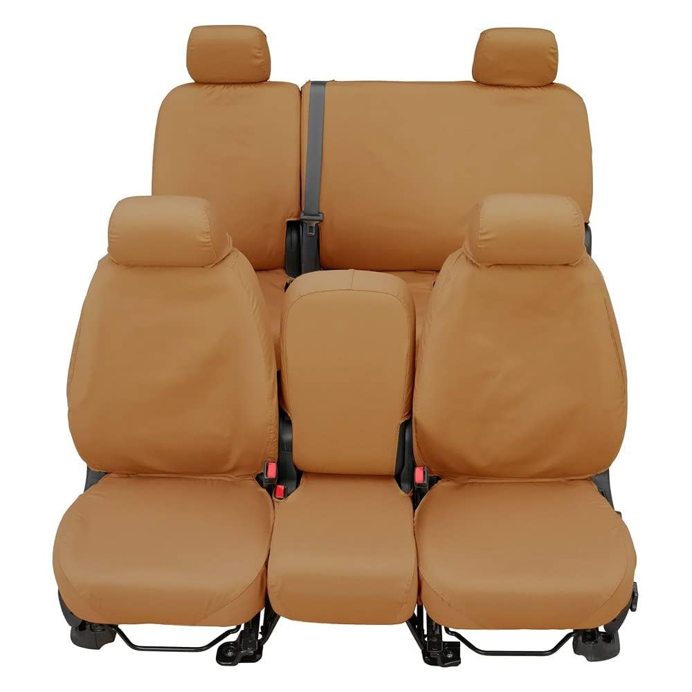 Covercraft Custom-Fit Rear-Second Seat Bench SeatSaver Seat Covers - Polycotton Fabric, Tan