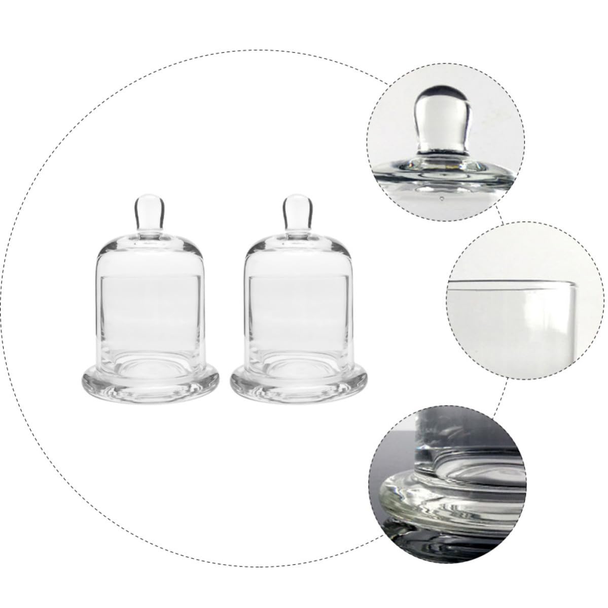 UKCOCO Kerzenbecher Dekorativer Kerzenständer 2 Stück aus Glas mit Schlichtem Design als Geschenk Romantisch und Funktional für Zuhause für Geburtstage und Jubiläen