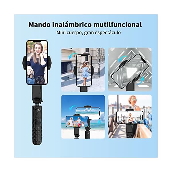 Estabilizador de Movil, Estabilizador de Cardán con Luz para Video de Vlog/ Youtube/TikTok - Imagen 3
