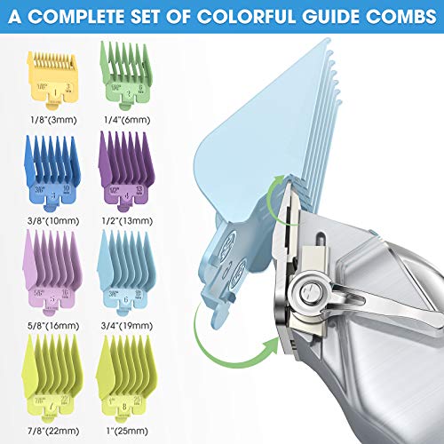 Oneisall Dog Clippers For Grooming Professional Cordless Hair Shears Trimmers For Thick Coats,8 Guide Guards With Metal Blade For Dogs And Cats Animals #TOP3