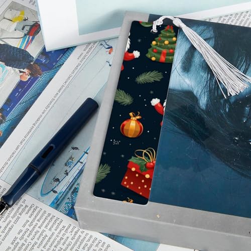 Marque-page Père Noël lot de 6 avec pompon à offrir aux passionnés de lecture - 7