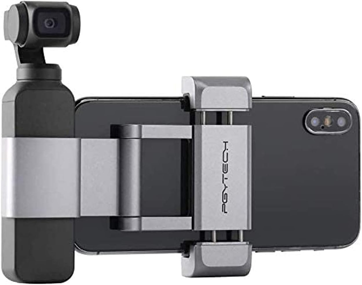 for Osmo Pocket / Osmo Pocket 2 Holder +, foldable aluminum mobile phone holder plus mounting set for Osmo Pocket, for mobile phone (width ≤ 90 mm) 77x65x22mm