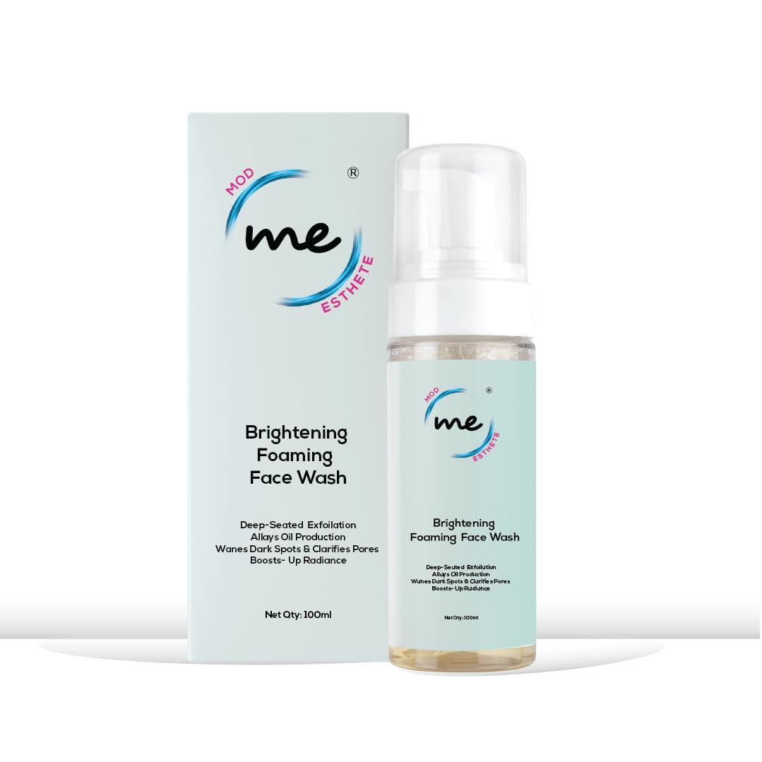 MOD ESTHETE ME Brightening Foam Face Wash | With 1% Salicylic Acid, Kojic Acid, Lactic Acid & Vitamin C | Exfoliating, Oil Control & Pigmentation Cleanser | For Oily & Acne-Prone Skin – 100ml-image-9