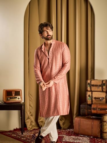 Image of SOJANYA (Since 1958 Men's Cotton Rayon Shiny Thread Sequinned Only Long Kurta