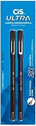 CIS Ultra Caneta Esferográfica ponta agulha 0.7mm, Blister com 2 unidades, Cor: Azul e preta