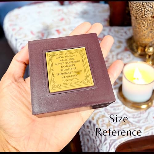 Image of Vaishno MATA Pocket Temple Charna Paduka Pindi Swaroop Vaishno Devi | Gold Plated Box God Idol Bhagwan | Religious Gift for Mom & Dad | Diwali Gift Item for Parents (Vaishno MATA)
