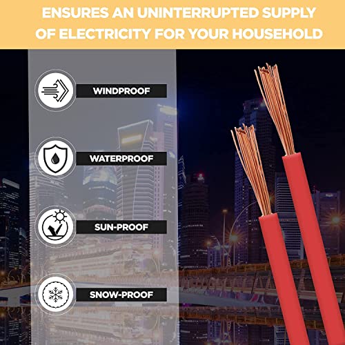Image of KLICK Copper Wire with Triple Layer PVC Coating, Single Core Flexible Electric Cable for Domestic & Industrial Connections (1.0 mm, 90m Long, Red, 5 Pcs),KLKW05 5
