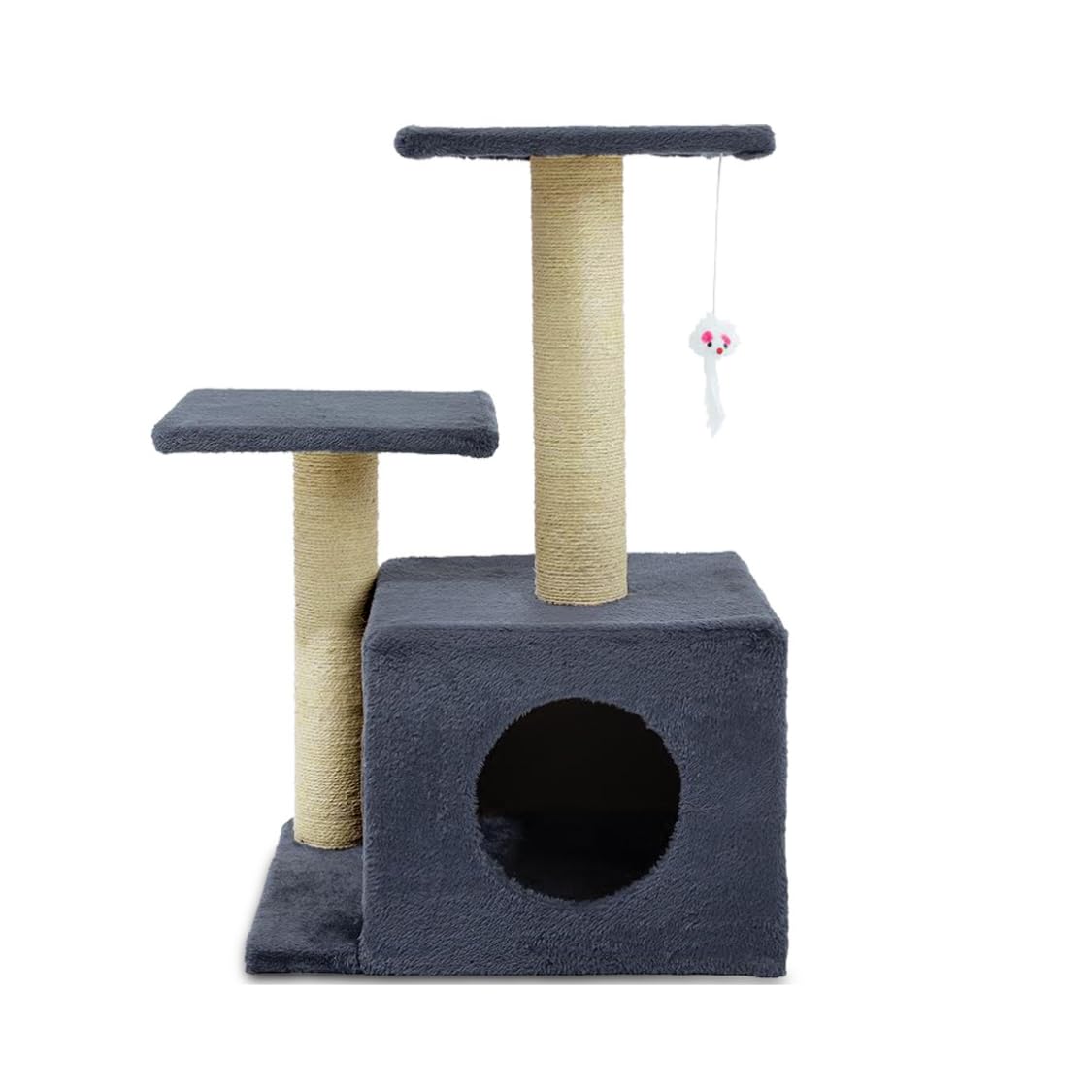 Chalesco Arranhador Torre Dupla com Toca para Gatos