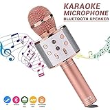 ♪ MICROFONO INALAMBRICO: El micrófono Bluetooth portatil con incorporado de chip de procesamiento de sonido y altavoz de alta calidad. Más impresionante KTV sonido en vivo, más claro ritmo de la música con eco reverberación. Usted puede crear instantáneamente tu propio karaoke divertido donde quieras.