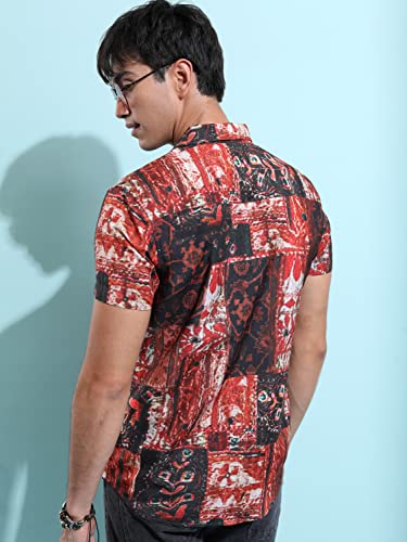 Image of KETCH Men Slim Fit Printed Half Sleeve Shirt
