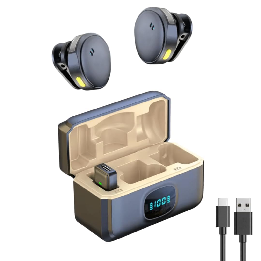 Careflection Q8 Dual Wireless Lavalier Microphone, LED Display Charging Case, Type-C, 40H Battery Life, Noise Cancellation-image-32