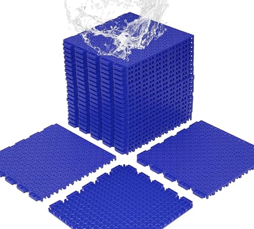 jxgzyy 24 PCS Basketball Court Tiles, 5/8 Inch Thick Interlocking Sport Outdoor Floor Tiles, Non...