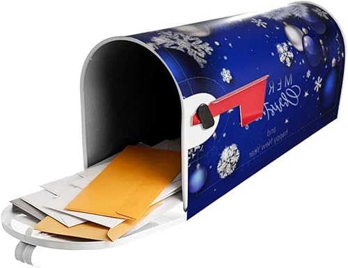 Miniatura 4 de Fundas magnéticas para buzón de Navidad, diseño de ramas de abeto, copos de nieve, tamaño estándar, 21 x 18 pulgadas, decoración del hogar