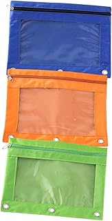 PRETYZOOM 6 Pçs Estojo De Lápis De Três Furos Fichário Porta-Cartões Bolsa De Arquivo De Malha Fichário Pasta De Bolso Para Lápis Fichário Fichário Transparente Fichário De Argolas 3 Bolsos