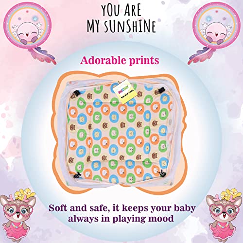 Image of Kwitchy Baby Bedding Set New Born Baby Bed | Mattress | Mosquito Net | Play Gym | Playmats | Floor Gym | Cotton | Infants | Gift Pack | Bed with Hanging Toys (0-6 Months, Orange)