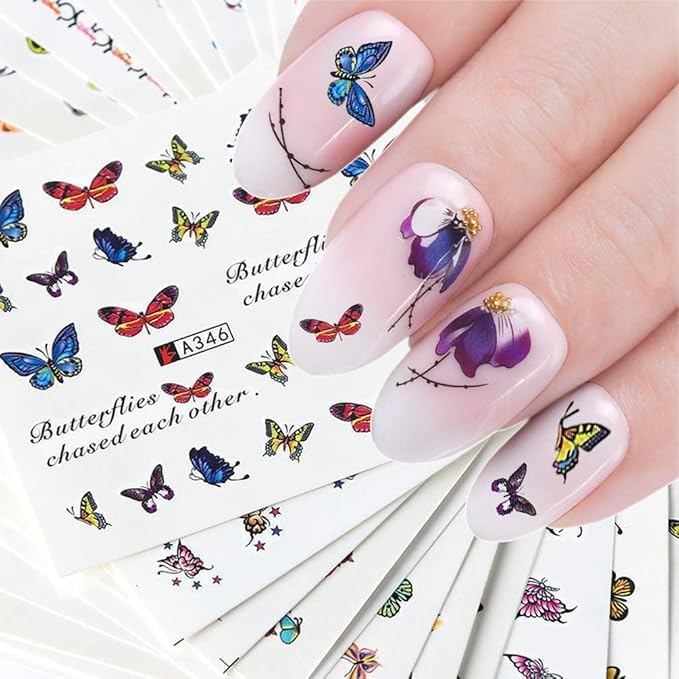 29 Sheet St. Patrick’s Day Mixed Nail Art Stickers Water Transfer Butterfly Leaf Flamingo Flower Feathers Colorful Transfer Watermark Nail Stickers for Women Girls Kids Manicure DIY-image-45
