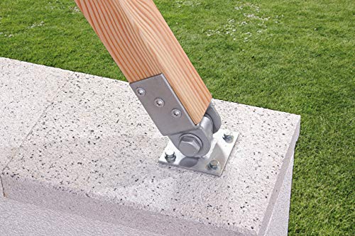 Alberts 208707 Ancre de poteau avec partie supérieure mobile | à visser | galvanisée à chaud | largeur 71 mm – vue 5