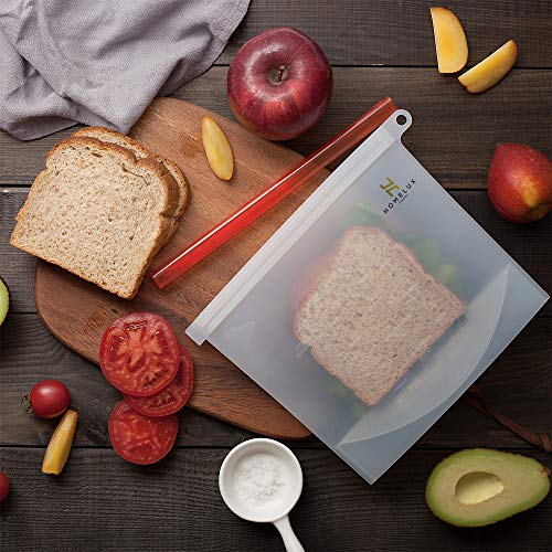 Homelux Theory Reusable Silicone Food Storage Bags Silicone Bags Reusable Bags Silicone Silicone Storage Bags Silicone Food Bags Reusable Silicone Food Bag (2 Large + 2 Medium)