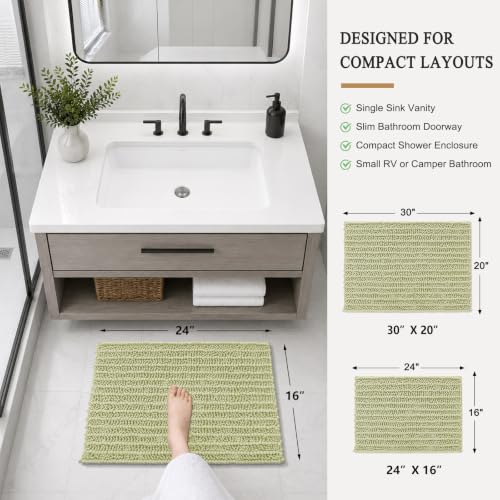 Image of Arotive Luxury Small Bathroom Rugs 24x16, Extra Soft Thick Absorbent Shaggy Chenille Bath Rugs, Machine Wash Dry, Bath Mats for Bathroom Floor, Tub and Shower, Home Decor Accessories, Vanilla